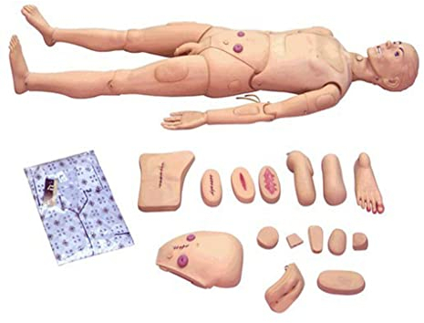 UIGJIOG Pflegepuppe 175 cm Grundlegende Pflege Geriatrisches Menschliches Modellpflege-Trainingspuppe Puppe Ganzkörpererziehung Lehrende Medizinische Ausbildungsfähigkeiten