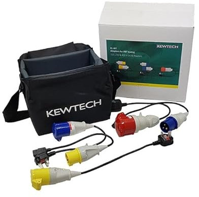 Kewtech 110V Adapter Kit for PAT Testers, EL110PATKIT Strong, Universal G7 Distribution Board Test Leads 300mm Wired for Safe Testing of 110V Appliances