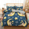 Kinder Bettwäsche Set Blauer MondbäR Bettwäsche 135x200 cm Jungen Bettbezug für Mädchen Kids Microfaser Himmlische Qualität Betten Set mit 1 Kissenbezug 80x80cm Einzelbett 2