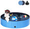 Ezilif Dog Paddling Pool, 160cm Durable PVC Dog Pool with Hard Sides, Sturdy Foldable Large Paddling Pool for Dogs with Hose Connector, Non-slip Dog Swimming Pool for Doggy/Puppy/Pet Bath Tub