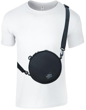 Schultertasche, Mini Crossbody Bag Brusttasche Sling Bag mit Doppeltasche, Wasserdicht Umhängetasche, Sling Backpack für Männer und Frauen für Workout, Wandern, Radfahren und Reisen. (Neu Schwarz)