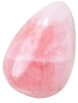Natural Rose Quartz Palm Stone, 1.25-2 Polished Worry Stone, Water Drop Shape Pocket Healing Crystal Gem Stones for Chakra Balancing, Reiki Healing and Crystal Grid