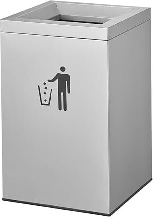 Mülltonnen 80 l quadratischer Edelstahl-Mülleimer mit direktem Wurf, gewerblicher Korridor, Aufzug, Eingang, unbedeckter Mülleimer im Freien Grosse Kapazität