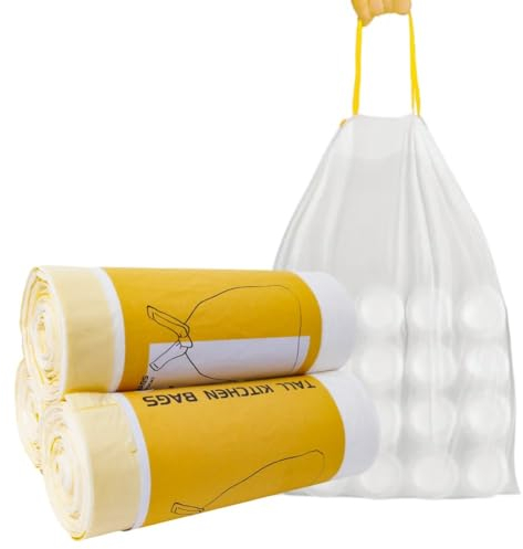 QIYIG Müllbeutel 10L 12L 15L bin liner bin Taschen Drawstring Müllbeutel große starke Müllbeutel 10-12-15L(75Count)