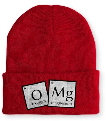 tshirtladen Strickmütze OMG Oxygen Magnesium Mütze Wintermütze lustige Beanie mit Stick, Farbe: Rot