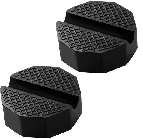 Lyeteung 2 Stücke Wagenheber Gummiauflage 65mm, Universal Gummiauflage Wagenheber mit Rillen, Gummi Jack Pad, Wagenheberauflage Gummi, für Wagenheber und Hebebühnen