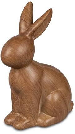 Geschenke und Dekoration zu Ostern- lustiger Hase sitzend 15cm Holzoptik