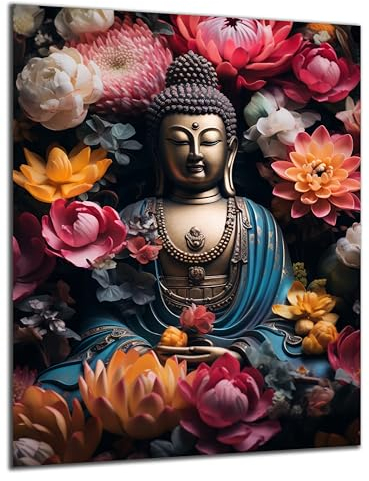 Munera Design - Bild 40x60 - Lotus-Blumen Buddha - Wand-Bilder Wohnzimmer