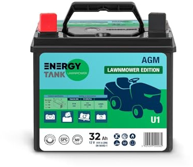 U1 Rasentraktor Batterie 12V 32Ah 400A für Aufsitzmäher und Rasenmäher | Hochleistungsbatterie für Rasentraktoren und Aufsitzmäher mit 32Ah Kapazität und 400A Startleistung