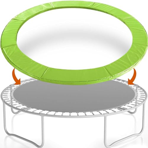 NBVNBV Trampolin Randabdeckung Ø183 244 305 366 396 427 457 487 cm | Reißfest | UV-beständig Wetterbeständig | Universell Trampolin Umrandung Federabdeckung Randschutz, Hellgrün-487cm