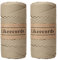 Likeecords 2 Rollen Makramee Garn 4mm x 130m Premium Polyester Kordelband Polypropylene Yarn Nylonschnur für Handwerk Häkelgarn für Taschen Wohndekorationen Umhängetasche Handtasche (Kaki)