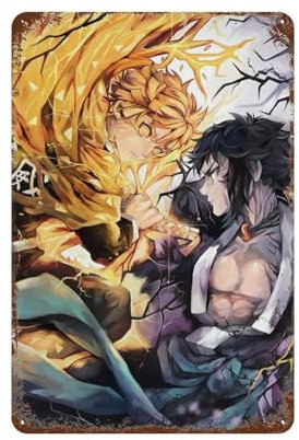 FUCIIhUUN Anime-Poster, Motiv: Demon Slayer My Wife Shanyi, Wanddekoration, Kunst, Metallblechposter, moderne Heimdekoration, Kunst, Metallposter, Hausbar, Laden, Dekorationen, Vintage-Schild,