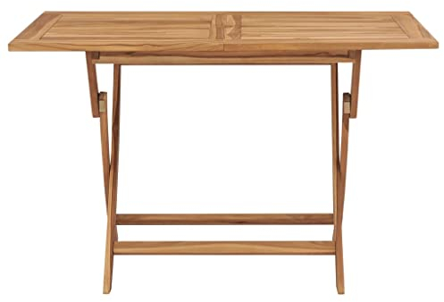 Kangmusi Klappbarer Gartentisch 120x70x75 cm Teak Massivholz, kangmusi44682