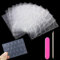 Qufiiry False Nails Stickers Set, Includes 11 Sheets/264pcs Nail Adhesive Tabs, Cuticle Pusher and Nail File, Waterproof for DIY Nail Decorative Art