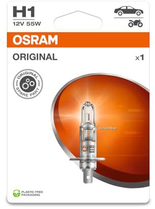 Osram ORIGINAL LINE 12V, H1, halogen headlight lamp, Single Blister (1 lamp)