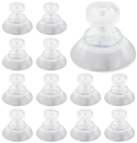 13 Pezzi Ventose, Ventose piccole Trasparenti, Ventosa Versatili in Plastica, Ventose per Auto, Specchio, Vetro, Finestra, Bagno, Cucina (25 mm)