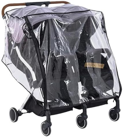 Sonhomay Kinderwagen-Abdeckung, Regenschutz, wasserdicht, Wetterschutz, Baby-Regenschirm, Doppel-Kinderwagen, Regenschutz, Roller, Doppelwindschutz, Baby-Outdoor-Aktivitäten, Zubehör