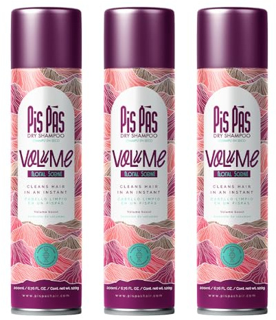 PisPás Trockenshampoo Volume 3er-Pack – Set mit 3 Einheiten zur sofortigen Volumensteigerung und Auffrischung des Haares, perfekt für die tägliche Anwendung.