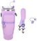 Sahunfri Bottle Bag for Stanley Cup 40oz, Water Bottle Holder fits Stanley Cup with Silicone Straw Cover, Adjustable Strap, Phone Pocket, Accessories for Stanley Cup for Walking, Travel (Purple)