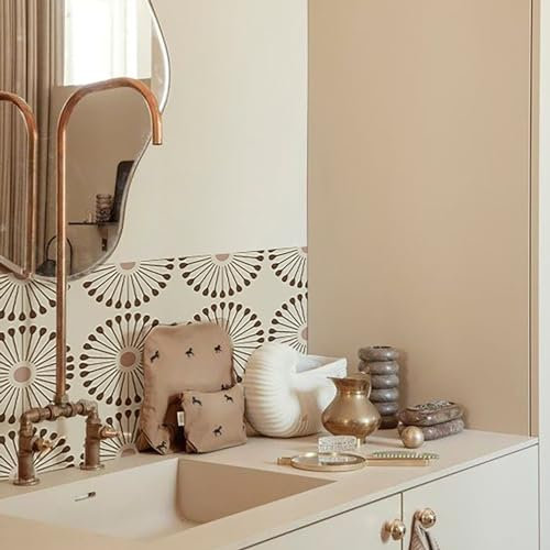 FliesenaufkleberRosa Schwarz Mosaikfliesen PVC Klebefliesen Wasserdicht Fliesenaufkleber Bad Küchenrückwand Selbstklebend Ölfest Tile Sticker Wandfliesen Fliesen Folie Abziehbar 20x20cm/30pcs