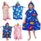 BITOYO Badeponcho mit Kapuze, Extragroßes Handtuch Kinder Mikrofaser Strandtücher Schwimmen Pool Handtuch Badetuch Duschtücher für Mädchen Jungen mit Einer Körpergröße von 120–170 cm (Dinosaurier)