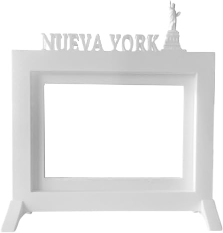 Well Home - Bilderrahmen für Tisch oder Wand, Modell New YORK / Rahmengröße 20,5 x 13,5 x 1,5 cm für Fotos mit 10 x 15 cm, Weiß