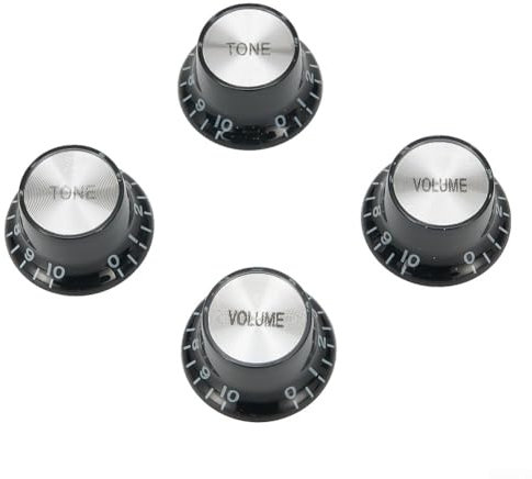 Gitarren-Regler für Lautstärke und Ton für Gibson Les & For SG, enthält je zwei Lautstärke- und Tonregler mit Silber-Finish