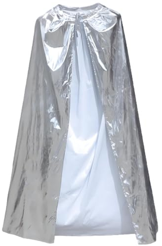 CABODYALS König Kostüm Umhang Erwachsene Halloween Kostüme Capes Poncho Soild Shiny Metallic Royal Queen Cosplay Polyester Umhang Robe Für Frauen Männer Party Weihnachtsfeiern Aufführungen Zubeh