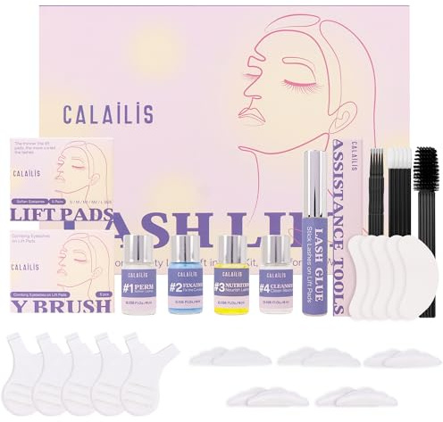 CALAILIS Lash Lift Kit, 2025 Updated Eyelash Lift Kit, Semi-Permanent Eyelash Curling Eyelash Perm Suitable for Salon and DIY at Home Use Lash Perm for Beginner and Professional