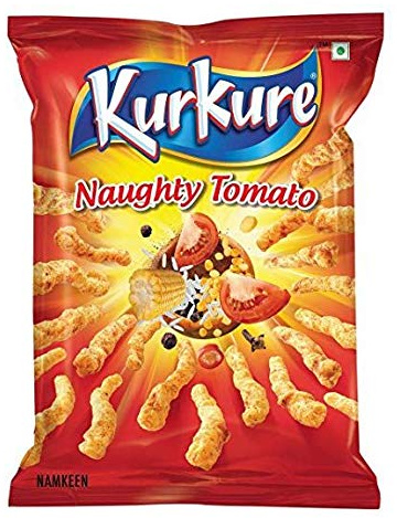 Kurkkure Naughty Tomato (Pack of 30) | Tangy Tomato Flavoured Crunchy Snack | Spicy & Savoury Indian Snack | 100% Vegetarian | Perfect for Tea-Time & Parties