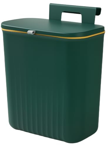 Otopone 10L Food Bin, Food Waste Caddy with Hooks and No Drill Sticker | Kitchen Food Waste Caddy for Kitchen Office Bathroom Bedroom(Green)