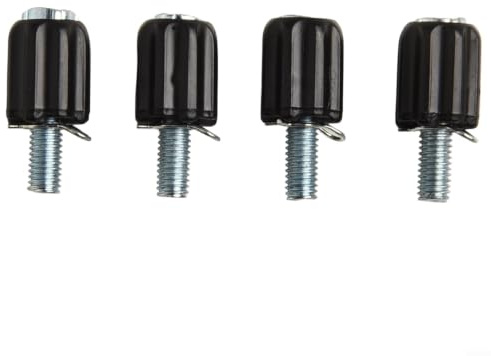 M5 Brake Cable Adjuster Screws for Bicycle Front Derailleur and Disc Brake Tuning, Stainless Steel Gear Shift Cable Stops with Plastic Knob, Black, 4 Pack