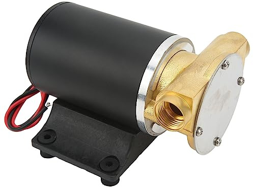 Mingzhe Pompa per Acqua di Mare per Impieghi Gravosi con Girante Autoadescante 6GPM lo Scarico Dell'acqua di Sentina su Barche, Ottone e Acciaio Inossidabile, 1 Pompa (24 V)