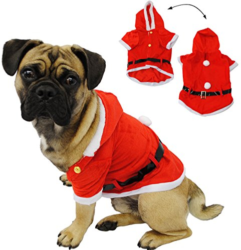 alles-meine.de GmbH Kostüm Weihnachtsmann - Hund - Weihnachtsjacke für Hunde - Weihnachtskostüm/Karneval/Weihnachten/Nikolauskostüm/Nikolaus - Jacke - Mantel & Gürtel..