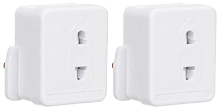 Invero® 2x Pack of Shaver Adaptor UK 3 Pin to 2 Pin Socket Plug Fuse ideal for Electric Toothbrush, Bathroom Shaving and more - White