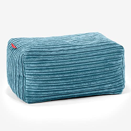 Lounge Pug, Fußhocker Pouf, Cord Türkis