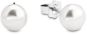 Amor Ohrstecker 925 Sterling Silber Damen Ohrschmuck, mit Süßwasserzuchtperle, 0,7 cm, Silber, Kommt in Schmuck Geschenk Box.