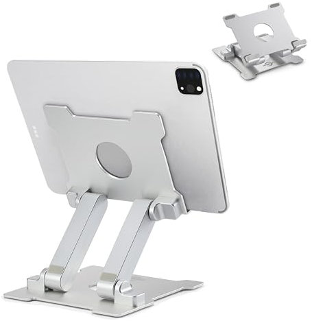 KABCON Tablet Ständer Handy Halterung, Winkel einstellbar Aluminium Tablets Halterung für 15.2–30.5 cm iPad, iPhone, Pro, Air, Mac, Tab Nexus & Kindle (2017), Halterung für Home Office &