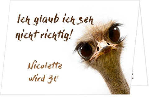 Unser-Festtag Schräger Vogel Lustige, Witzige Einladungskarten für runden Geburtstag - 30 Karten