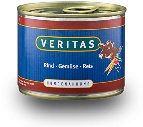 veritas Hundemenü Hundefutter nass – Gourmet Sorte Rind Gemüse Reis - Nassfutter für Erwachsene Hunde I Hundenassfutter Dosenfutter (48x 200g)