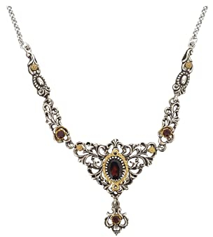 Gerry Eder 15.0200 Damen Collier Sterling-Silber 925 Silber Rot Granat 47 cm