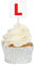 L Plate Cupcake Toppers - 12pk - Decoration Picks