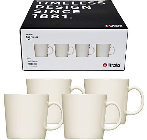 Iittala Teema Weiße Tassen, Kreisform, 383 ml, 4 Stück