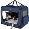 Feandrea Hundebox faltbar, Transportbox Hund, XXL, Hundetasche, Oxford-Gewebe, Netzstoff, atmungsaktiv tragbar transportabel, Metallrahmen, mit Griffen, Taschen, 91 x 63 x 63 cm, dunkelblau PDC90Z