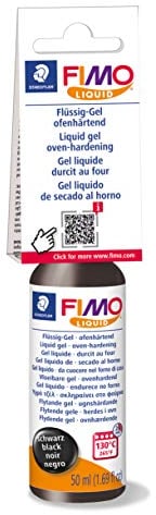 Staedtler 8050-9 ST FIMO Liquid Gel, ofenhärtendes Gel, fließfähige Konsistenz, in Kunststoff-Flasche mit 50 ml, Farbe schwarz, 8050-9