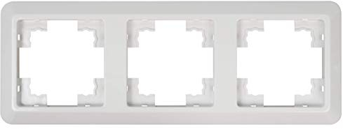 McPower 3-fach Rahmen | Cup | Weiß Poliert, Abdeckrahmen für Steckdosen und Schalter, modernes Design, einfache Montage