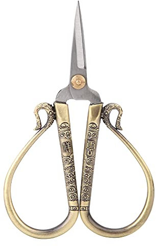 Vintage European Style Schere Edelstahl Mehrzweckschere Premium Schneiderschere Zarte Nähschere Stickwerkzeug zum Sticken, Nähen, Basteln, Kunstwerken und für den täglichen Gebrauch(Bronze)