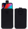 NAUC Leder Hülle kompatibel für Wiko View 3 Pro Schutzhülle Schwarz Pull Tab Handy Tasche Schutz Case Cover