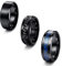 Milacolato 3 Stücke Edelstahl Ring Herren Schwarz Spinner Kette Ringe Drachen Herren Muster Abgeschrägte Kanten Keltische Ringe Hochzeit Band Ring Set 8 MM Breite