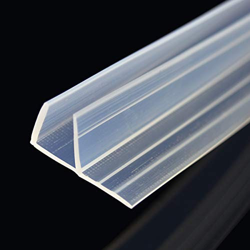 Joint de fond de porte de douche Queenbox 10ft, bande de joint de porte d'écran de douche pare-douche en caoutchouc clair pour porte de verre coulissante pour fenêtre sans cadre de 3/8 po (10 mm)